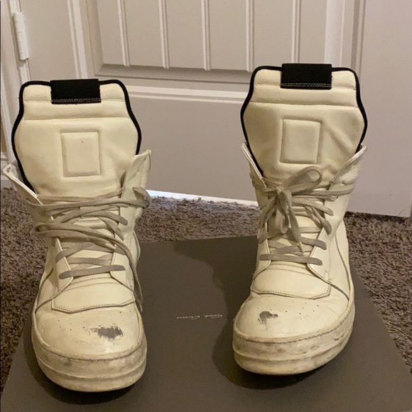 rick owens white geobasket